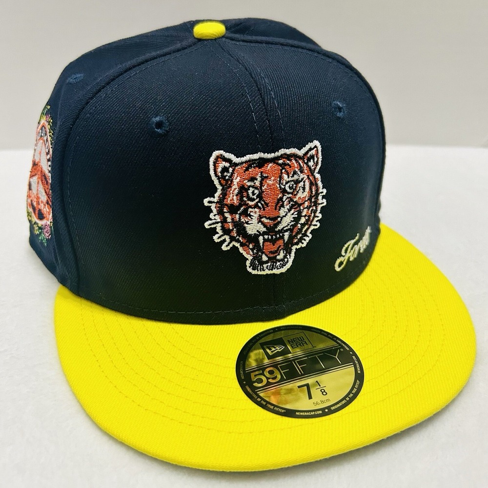 New Era Detroit Tigers Jae Tips Forever Patch 59FIFTY Fitted Hat Cap Blue 7 1/8